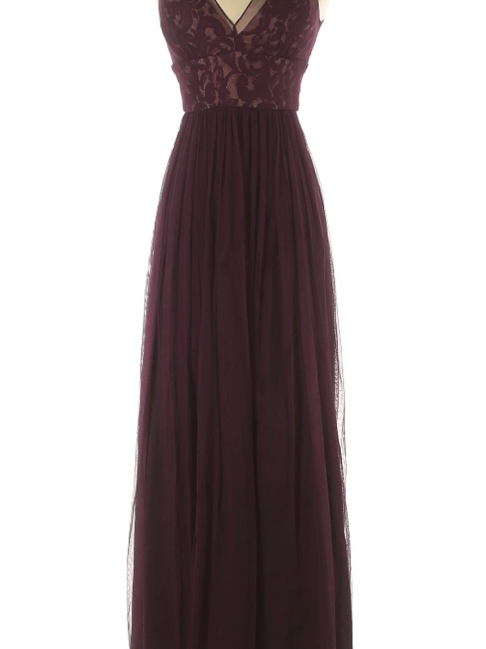 Lace Bodice Maxi Dress in Plum